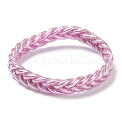 Pulseras elásticas trenzadas con cordón de plástico, color de rosa caliente, diámetro interior: 2-3/8 pulgada (6 cm)