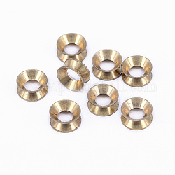 Perles séparateurs en laiton, sans nickel, roue, brut (non plaqué), 9x4mm, Trou: 4.5mm
