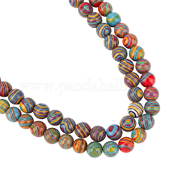 Brins de perles de malachite synthétique arricraft, teinte, ronde, colorées, 8mm, Trou: 1mm, Environ 46 pcs/chapelet, 14.76 pouce (37.5 cm), 2 brins / boîte
