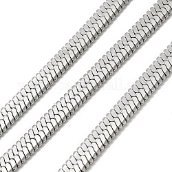 304 плоские змеиные цепочки из нержавеющей стали, с катушкой, пайки, цвет нержавеющей стали, 5x1.5 мм