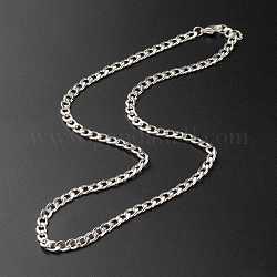 304 Stainless Steel Curb Chain Necklaces, Stainless Steel Color, 17.72 inch(450mm)