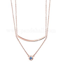 Многоуровневые ожерелья shegrace 925 из стерлингового серебра, микро Pave комплектация ааа кубического циркония, розовое золото , 13.3 дюйм (34 см)