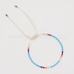 Браслет из стеклянных бусин, регулируемый браслет для женщин, голубой, 11 дюйм (28 см)