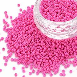 11/0 grado a cuentas redondas de semillas de vidrio, pintura para hornear, rosa perla, 2.3x1.5mm, agujero: 1 mm, aproximamente 48500 unidades / libra