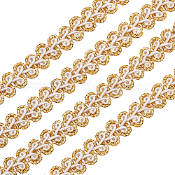 FINGERINSPIRE 20 Yards Metallic Braid Lace Trim Handmade Goldenrod Centipede Braid Trim Crafts White Lining Decorative Trim with Card for Curtain Slipcover DIY Costume Accessories 0.47