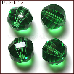 Imitation Austrian Crystal Beads, Grade AAA, Faceted, Round, Green, 6mm, Hole: 0.7~0.9mm