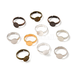 Tipos de colores, de latón regulable fornituras anillo almohadilla, sin plomo y cadmio, 14mm, Bandeja: 8 mm