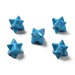 Perles de turquoise synthétique, pas de trous / non percés, Merkaba Star, 14.5~15x14.5~15x14.5~15mm