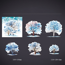 Set di adesivi impermeabili adesivi per animali domestici 10D da 5 pz 3 stili, albero, per album di foto fai da te diario scrapbook decorativo, dodger blu, 100x100mm, 2pcs / style