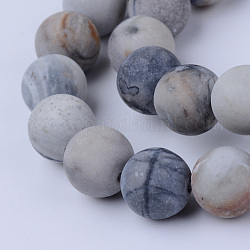 Fili di perline di diaspro policromo naturale/pietra di picasso/diaspro picasso, smerigliato, tondo, 8~8.5mm, Foro: 1 mm, circa 47pcs/filo, 15.5 pollice