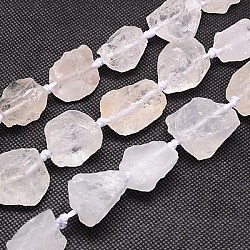 Fili di cristallo di quarzo naturale, pepite, chiaro, 18~35x15~26x9~21mm, Foro: 1 mm
