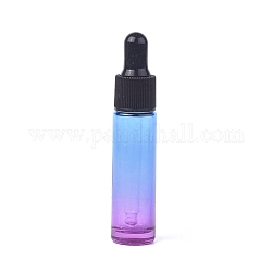 Zweifarbige Tropfflaschen aus Glas, mit Glastropfen und schwarzer Kappe, leere nachfüllbare Flasche, Farbig, 9.35 cm, Kapazität: 10 ml