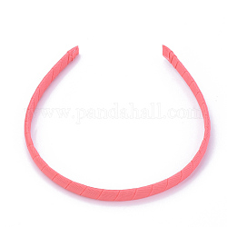 Haarschmuck einfache Plastik Haarband Zubehör, keine Zähne, mit Grosgrain, Orangerosa, 128 mm