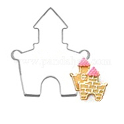304 Stainless Steel Cookie Cutters, Cookies Moulds, DIY Biscuit Baking Tool, Castle, Stainless Steel Color, 66x58mm