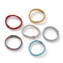 Плетеные кольца с металлическим кордом, разноцветные, размер США 11 3/4 (21.1 мм)