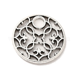 Pendentifs en alliage de style tibétain, sans cadmium et sans plomb, forme de fleur cerclée, argent antique, 19.5x1.5mm, Trou: 3.5mm, environ 709 pcs/1000 g