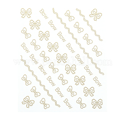 Наклейки для ногтей, самоклеящийся, для украшения ногтей, золотые, Bowknot шаблон, 101x78.5 мм