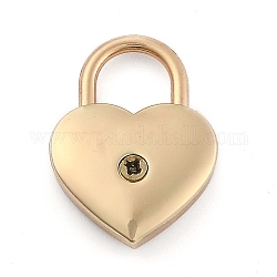 Candado de aleación de zinc en forma de corazón, sin llave, para joyero caja de almacenamiento diario, la luz de oro, 3.5x2.5x0.8 cm, agujero: 11 mm