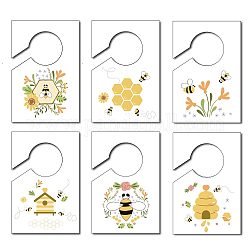 CREATCABIN 6Pcs Bee Closet Label Dividers Clothing Rack Size Dividers Hanger Dividers for Clothing Rectangular Shower Registry Nursery Closet Organizer Dividers Gift Supplies for Girl Boy