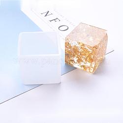 Moules en silicone, moules de résine, pour la résine UV, fabrication de bijoux en résine époxy, cube, blanc, 46x46x43mm, intérieur: 40x40 mm