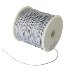 Плетеной нейлоновой нити, китайский шнур для завязывания бисера шнур для изготовления ювелирных изделий из бисера, светло-серый, 0.8 мм, Около 100 ярдов / рулон