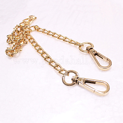 Correas de cadena de bolso de hierro, con cierres, para reemplazo de bolso o bandolera, la luz de oro, 40x0.8x0.2 cm