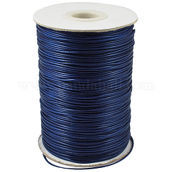 Cavo di poliestere cerato coreano, corda di perline , blu scuro, 1.2mm, circa 185iarde/rotolo