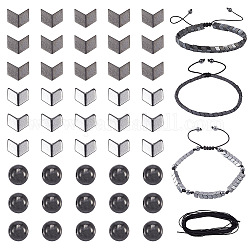 Kit de fabrication de bricolage de bracelet d'énergie de perles d'hématite synthétiques Kissitty, y compris des perles d'hématite synthétiques non magnétiques en forme de flèche et rondes, Fil de nylon, noir, perles d'hématite synthétiques: 282 pièces/ensemble