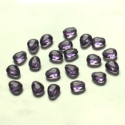 Perles d'imitation cristal autrichien, grade AAA, facette, larme, bleu violet, 8x6x3.5mm, Trou: 0.7~0.9mm