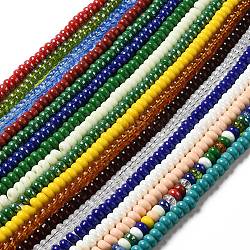 Fili di perline murano fatto a mano, rondelle, colore misto, 9~10x4.5~5mm, Foro: 2.5~3 mm, circa 68~71pcs/filo, 14.17~16.14 pollice (36~41 cm)