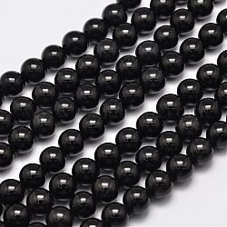 Brins de perles d'obsidienne naturelle sans yeux, ronde, 10mm, Trou: 1mm, Environ 40 pcs/chapelet, 15.35 pouce