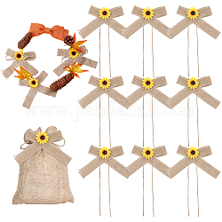 Sonnenblumenschleife aus Polyesterband, als Partygeschenk dekorieren, Bräune, 425 mm