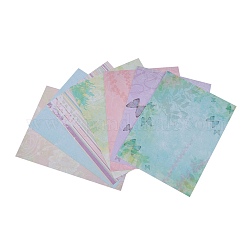 Bloc de notas de papel, para álbum de recortes de diy, tarjeta de felicitación, documento de antecedentes, patrón de mariposa, 200x150x0.1mm, 14 hoja / conjunto