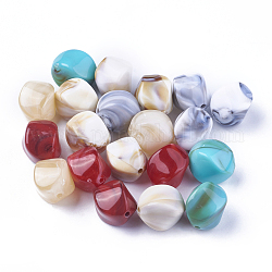 Acryl-Perlen, Nachahmung Edelstein-Stil, Nuggets, Mischfarbe, 15.5x12x12 mm, Bohrung: 1.8 mm, ca. 310 Stk. / 500 g