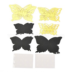 3D Plastic Wall Stickers, with Adhesive Tape, for Home Living Room Bedroom Wall Decorations, Butterfly, Black, 60~90x80~120x0.5mm, 24pcs/set