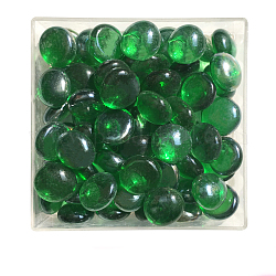 Cabochons de cristal transparente, medio redondo / cúpula, azulejos de mosaico para manualidades manualidades, verde, 13~18x8 mm, aproximamente 325~350 unidades / 1000 g