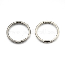 Original Color 304 Stainless Steel Split Key Ring Clasps for Keychain Making, Stainless Steel Color, 28x2mm