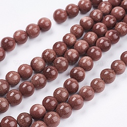 Synthetic Goldstone Bead Strands, Round, 8mm, Hole: 1mm, about 48pcs/strand, 14.9 inch