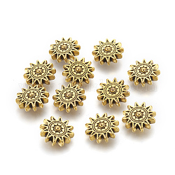 Stile tibetano in lega di sole perline, cadmio & nichel &piombo libero, oro antico, 17x6mm, Foro: 2 mm