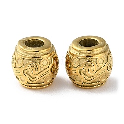 304 Stainless Steel European Beads, Large Hole Beads, Rondelle, Real 14K Gold Plated, 9x10x7.5mm, Hole: 4mm
