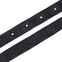 Gorgecraft 10 yardas 2 estilos cintas de poliéster, con botones de plástico, negro, 3/4 pulgada (18 mm), 5 yarda / estilo