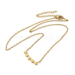 304 Halskette mit strukturiertem Sternanhänger aus Edelstahl für Damen, golden, 16.14 Zoll (41 cm)