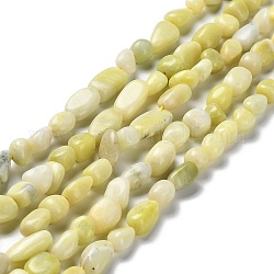Chapelets de perles de jade naturel, pépites, 7.5~16x7.5~9x4~7mm, Trou: 0.9mm, Environ 41~44 pcs/chapelet, 16.14''~17.32'' (41~44 cm)