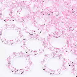 Прозрачные акриловые кольца на палец, солнце, розовые, размер США 8 (18.1 мм)