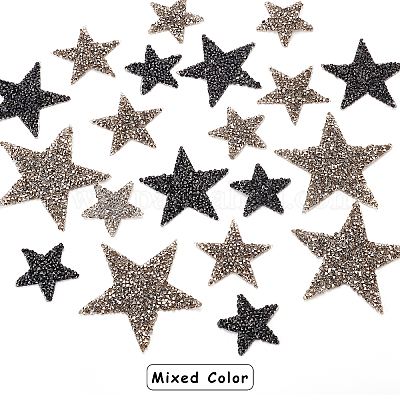 Shop PandaHall 20 Pcs 4 Sizes Star Crystal Glitter Rhinestone Stickers Iron  on Stickers Bling Star Patches for Dress Home Decoration(black for Jewelry  Making - PandaHall Selected
