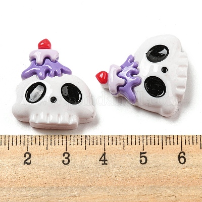 Cabochons décodés en résine opaque d'Halloween&nbsp;CRES-H002-02E-1