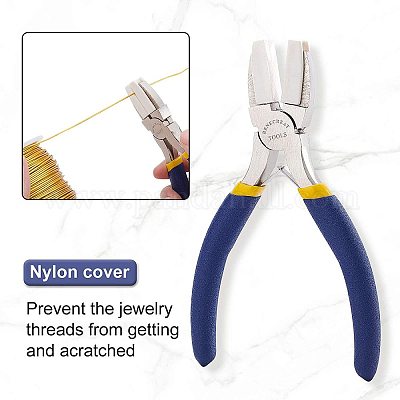 Flat Nose Pliers Nylon Jaws Wide Tips Wire Wrapping Jewelry Making Plier  5-1/2