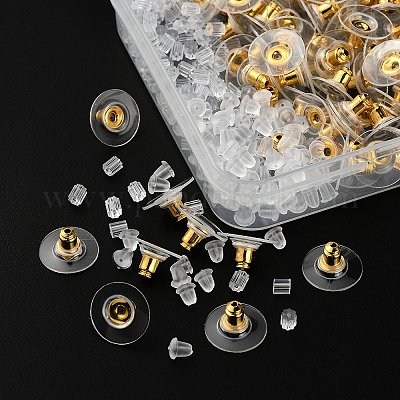 300pc Clear Bell Plastic Earring Backs