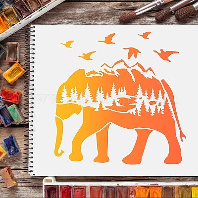 12PCS/Set Bear Deer Eagle Rabbit Wolf Stencils, 11.8x11.8 Inch Tiger  Elephant Claw Animal Stencils for Drawing, Wildlife Stencils for Painting  on Wood