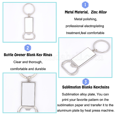 Sublimation Bottle Opener, Heat Transfer Blank Keychains Aluminum